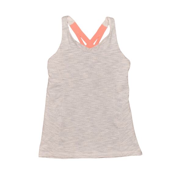 LULULEMON $68 Stash N Run Tank Medium‎ Support Gray Coral Size 6 - Picture 1 of 4